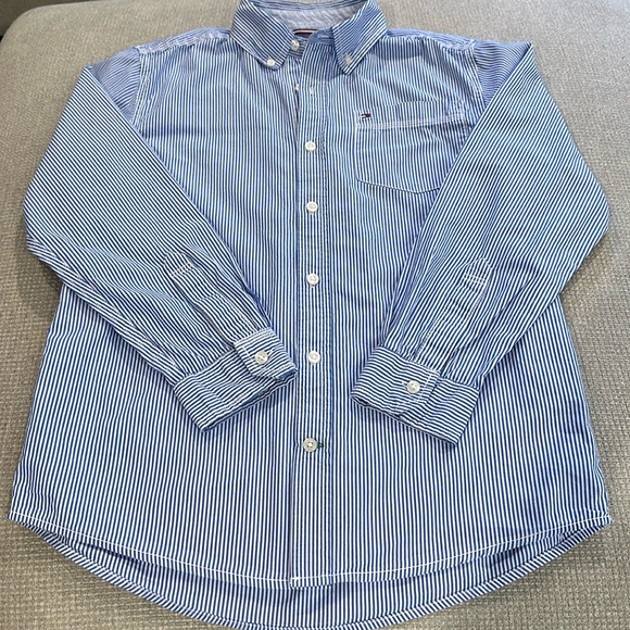 Tommy Hilfiger Big Boys Striped Button Down Shirt Size L - Picture 4 of 6